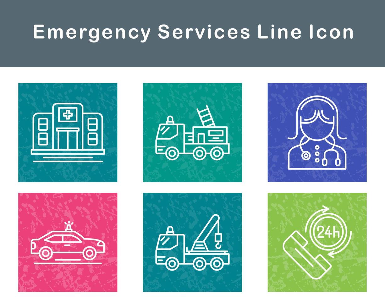 emergencia servicios vector icono conjunto