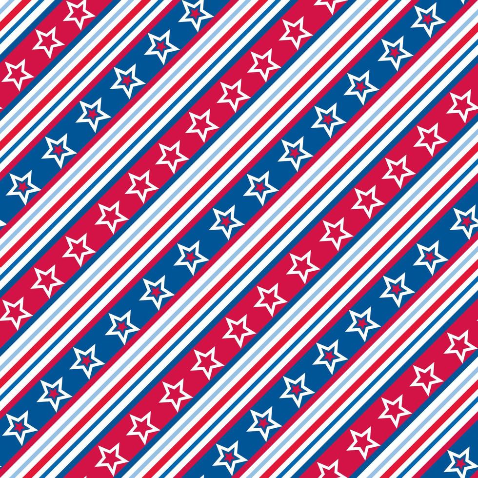 Seamless Pattern of 4th of July, Stars and and Stripes -Independence Day Vector Illustration