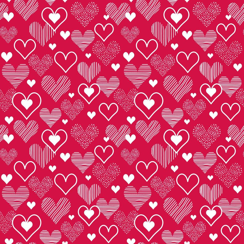 Seamless Pattern of Valentine's Day with heart dots and stripes -Valentine's Day Vector Design