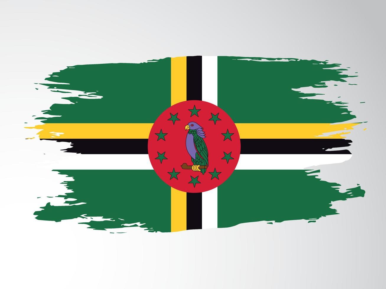 Vector flag of Dominica drawn with a brush