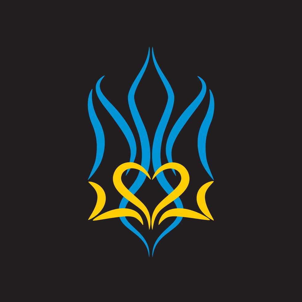 Stylized coat of arms of Ukraine in national colors vector