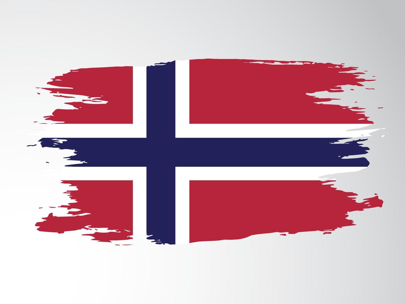 Vector flag of Norway drawn with a brush