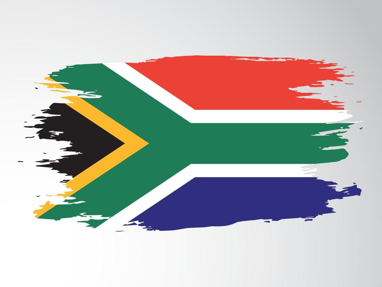 Vector flag of the Republic of South Africa drawn with a brush