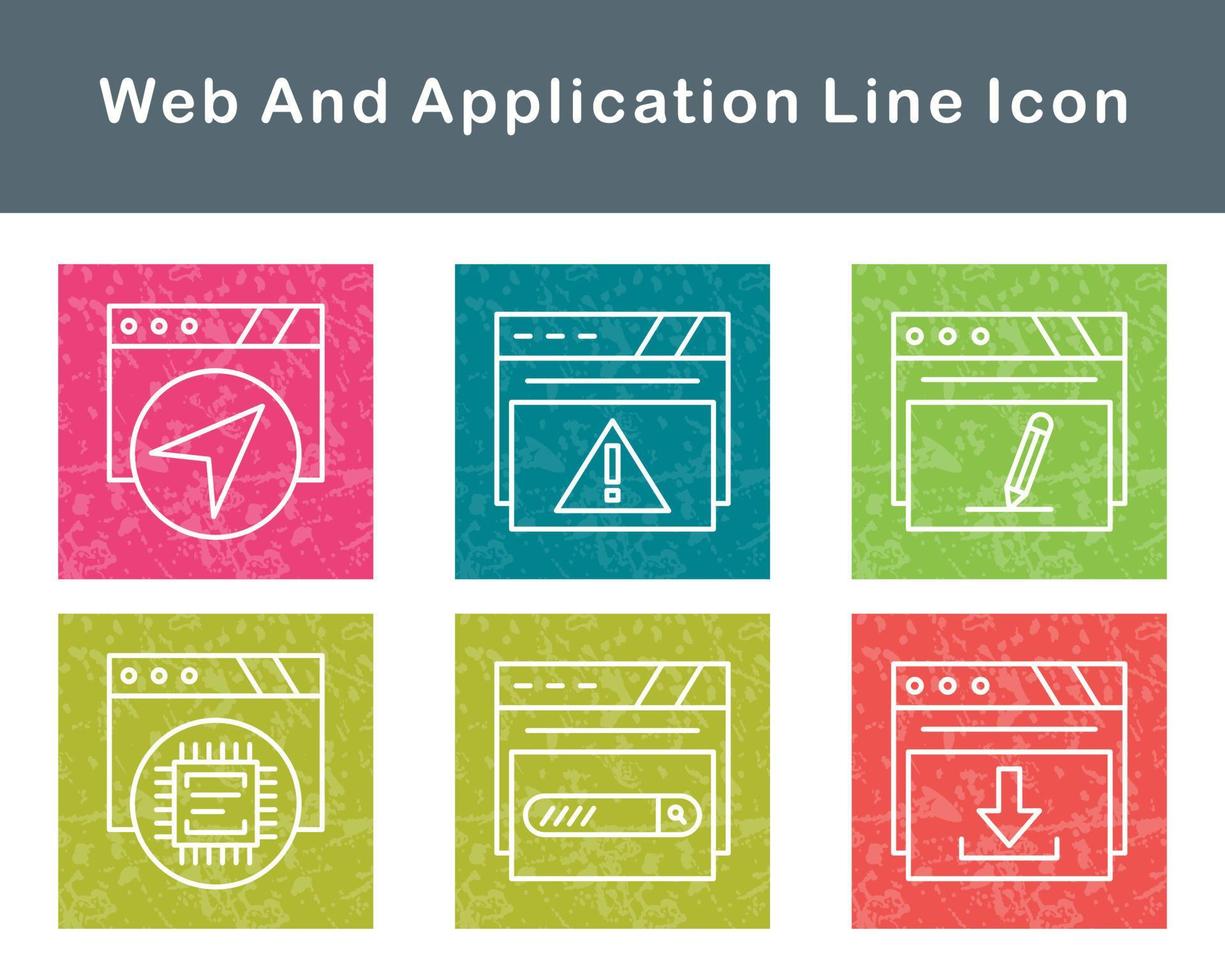 web y solicitud vector icono conjunto