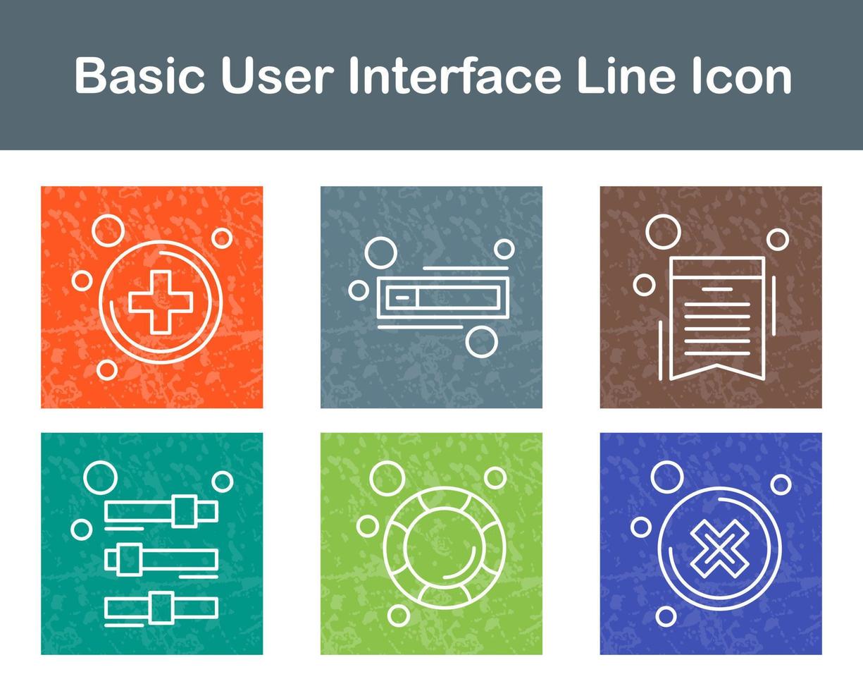 básico usuario interfaz vector icono conjunto