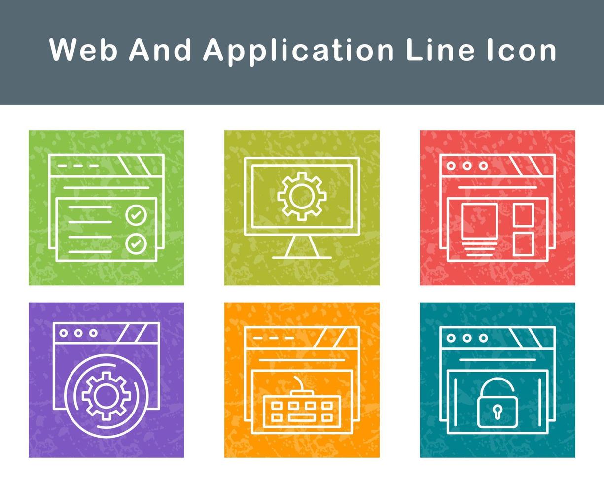 web y solicitud vector icono conjunto