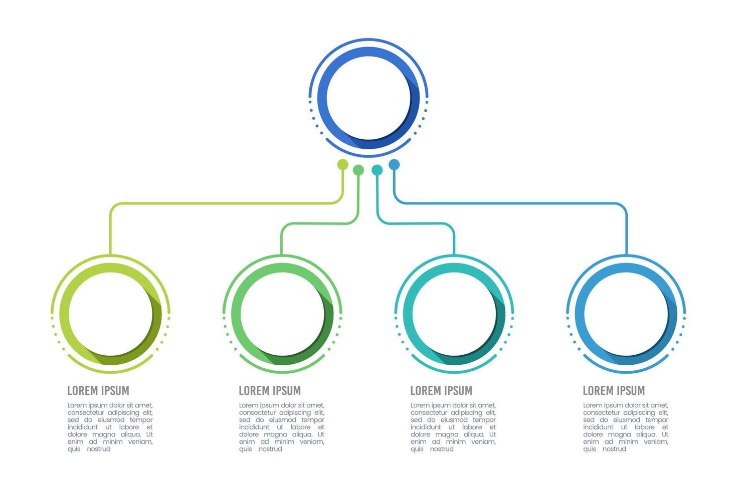 Business infographic presentation template with 4 options. Infographic Organization. Vector illustration.