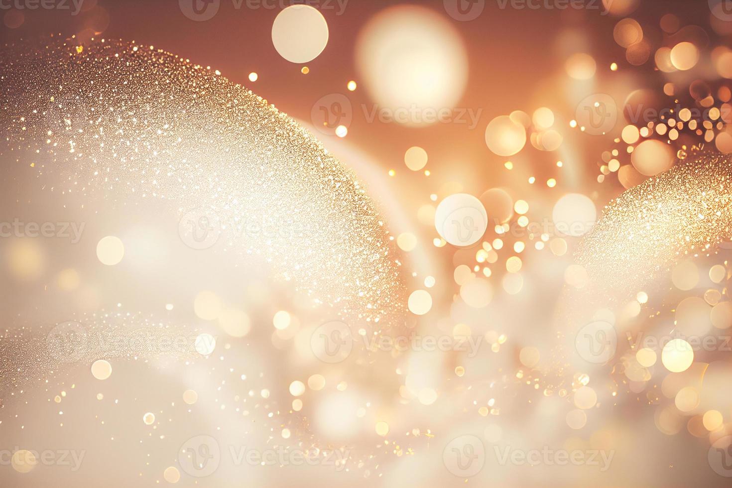 White and gold abstract glitter lights style luxury background. Banner template with modern design photo
