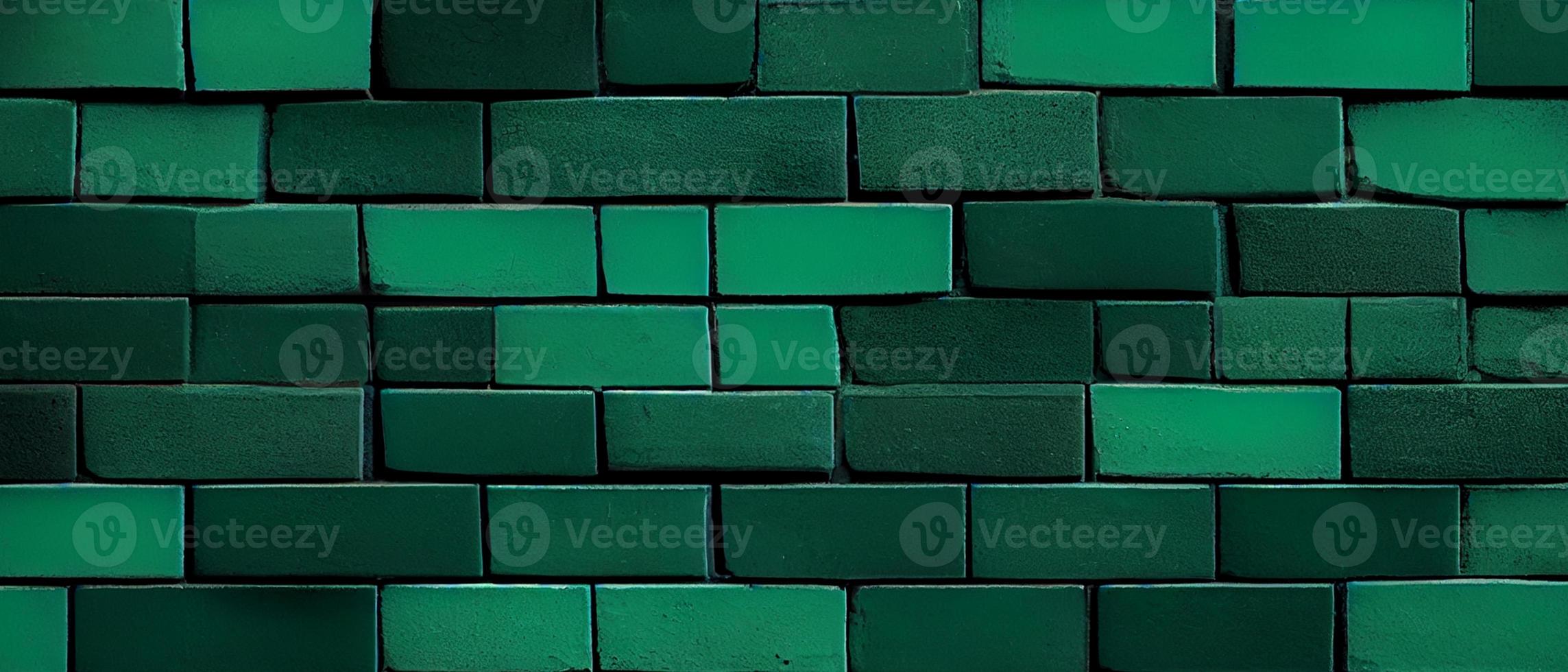 Dark green color block brick wall texture pattern for  St. Patrick's Day card background also have copy space for text photo