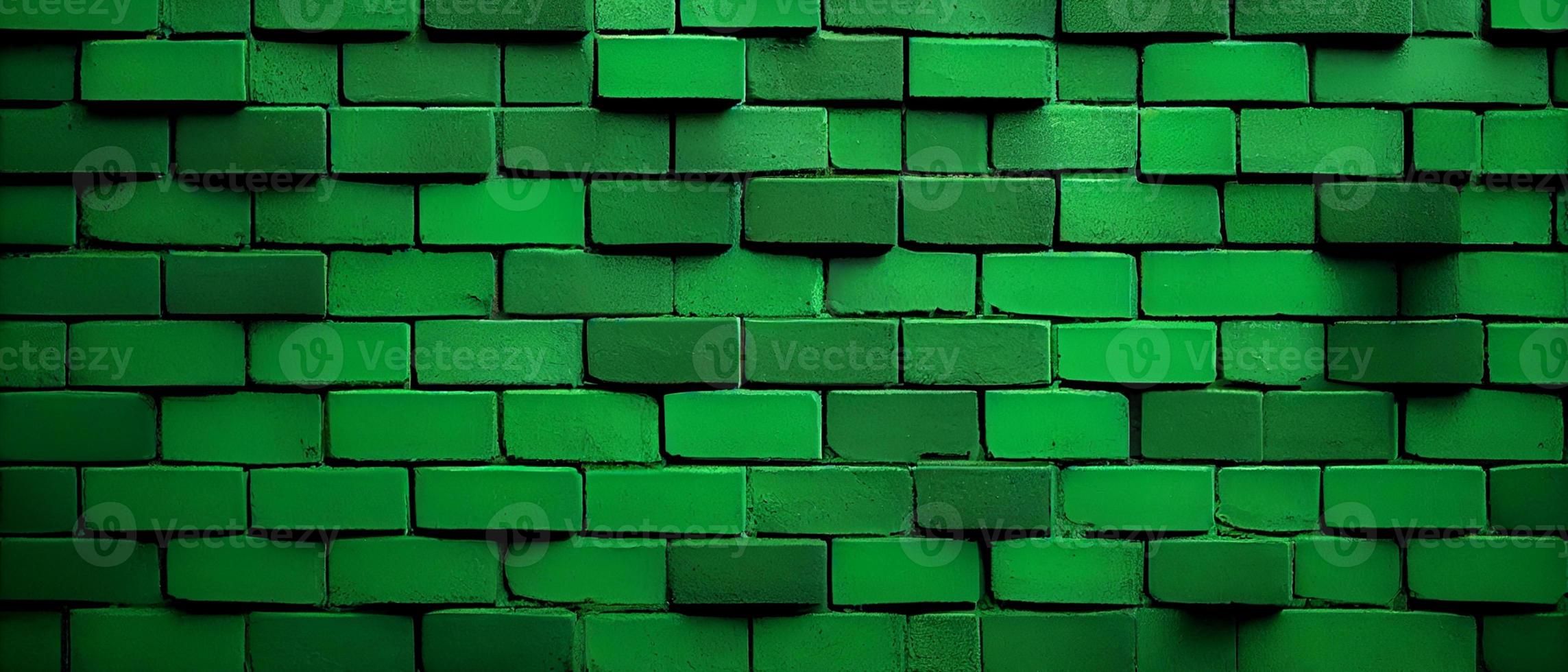 Dark green color block brick wall texture pattern for  St. Patrick's Day card background also have copy space for text photo
