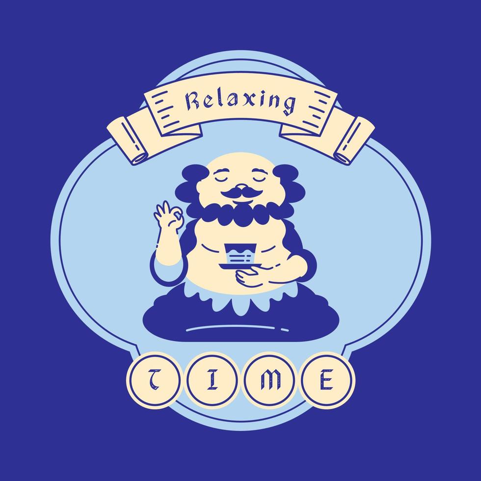 relaxing time with Bodhidharma vector