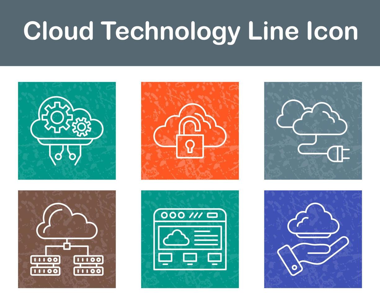 Cloud Technology Vector Icon Set