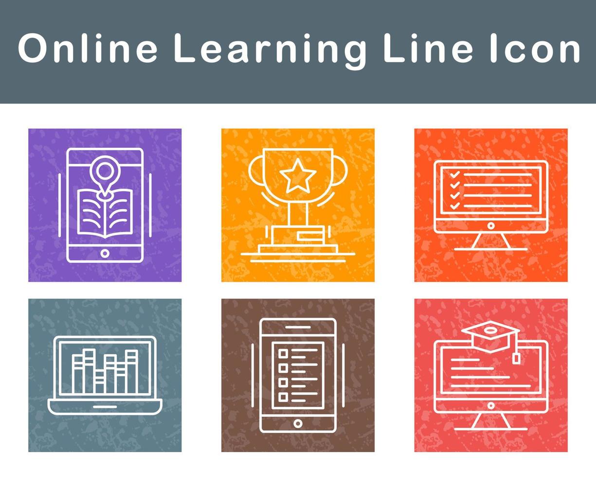 Online Learning Vector Icon Set