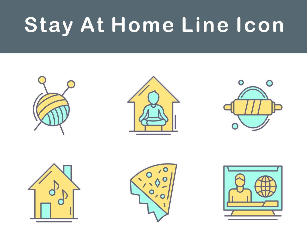 Stay At Home Vector Icon Set