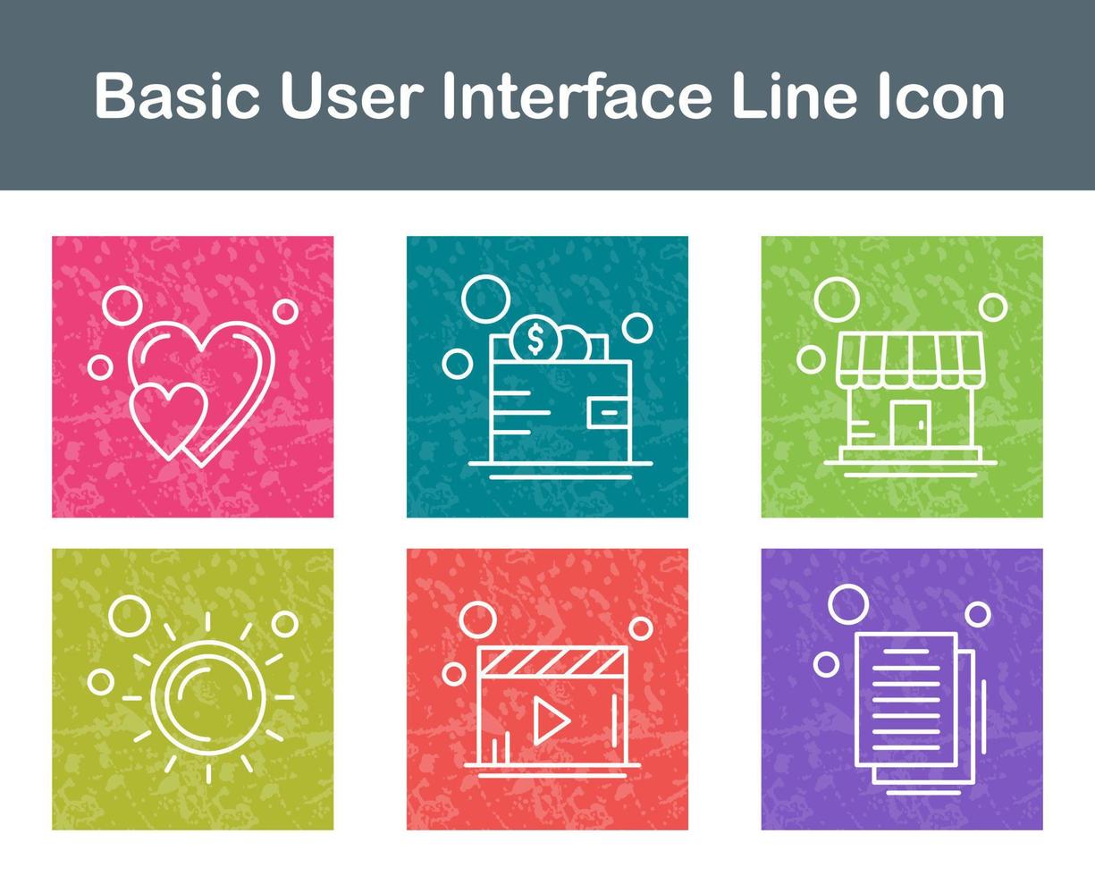 Basic User Interface Vector Icon Set