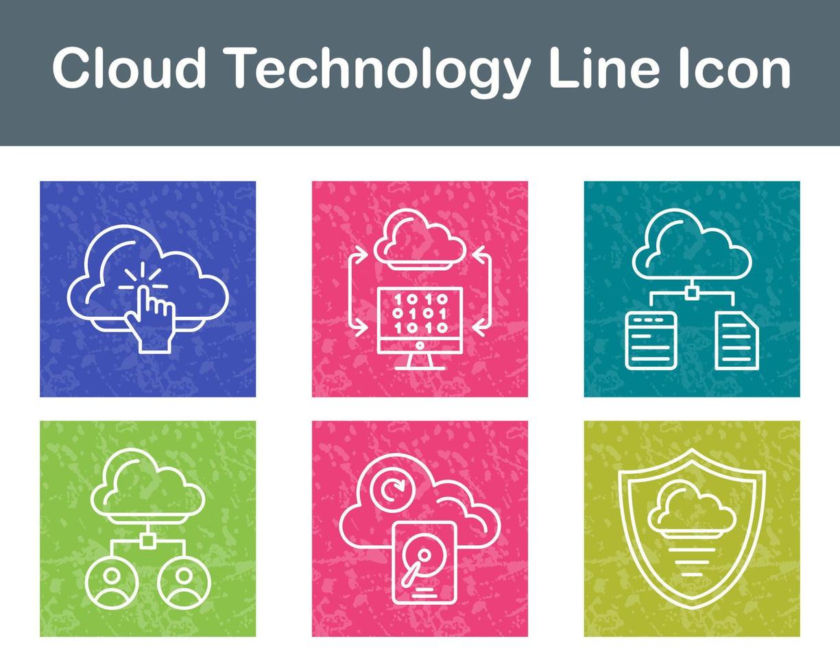 nube tecnología vector icono conjunto