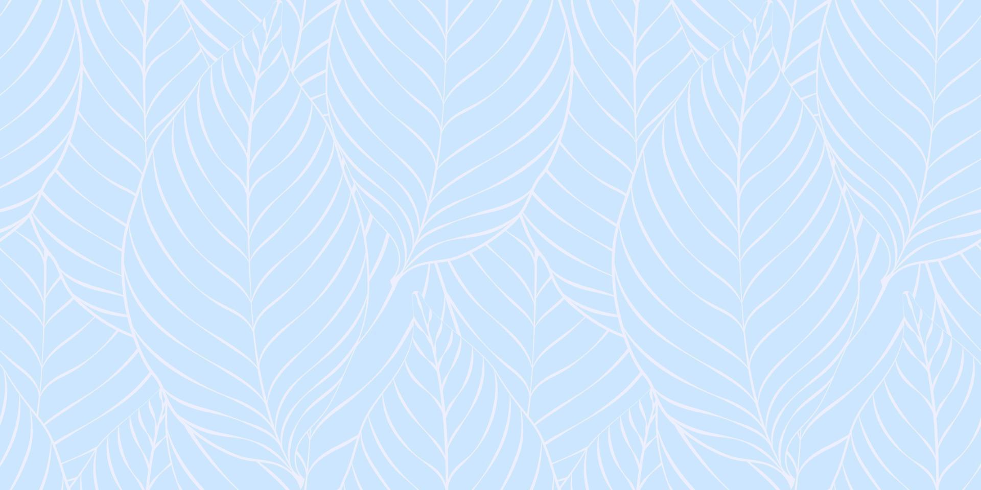 Leaf Seamless Pattern Soft Blue Background. Vector illustration. Eps10