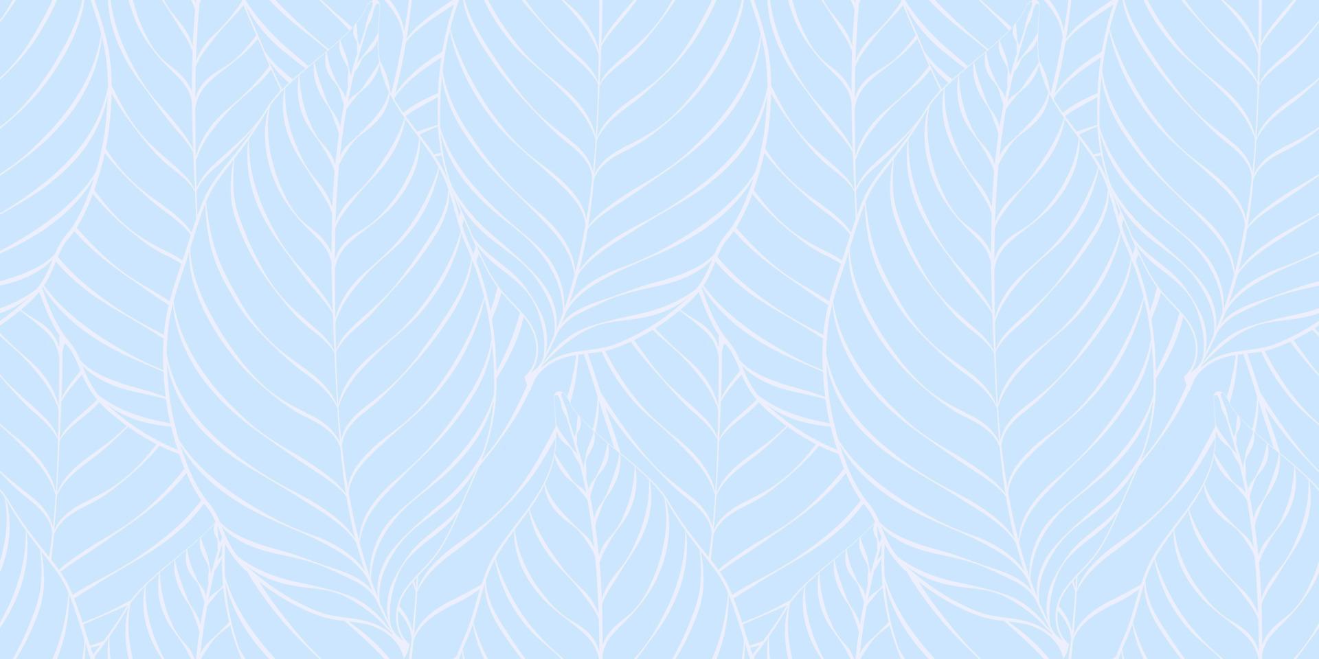 Leaf Seamless Pattern Soft Blue Background. Vector illustration. Eps10