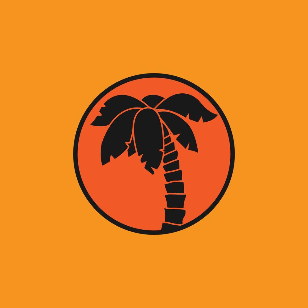 palm summer icon logo vector