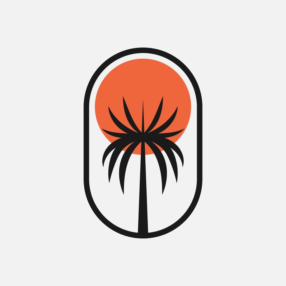 palm summer icon logo vector