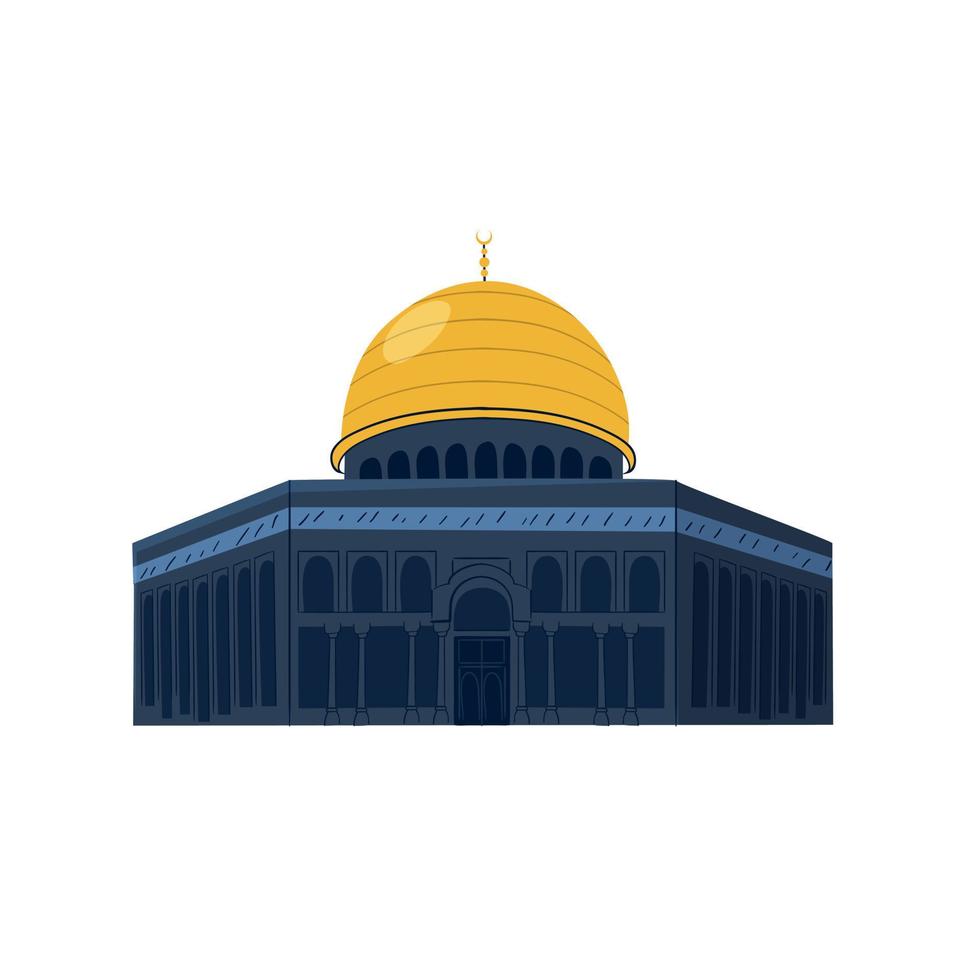 Vector hand drawn flat design al aqsa illustration