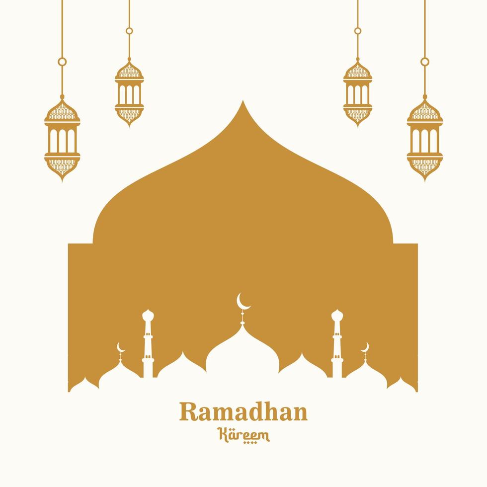 Flat Ramadan Kareem Islamic greeting background vector