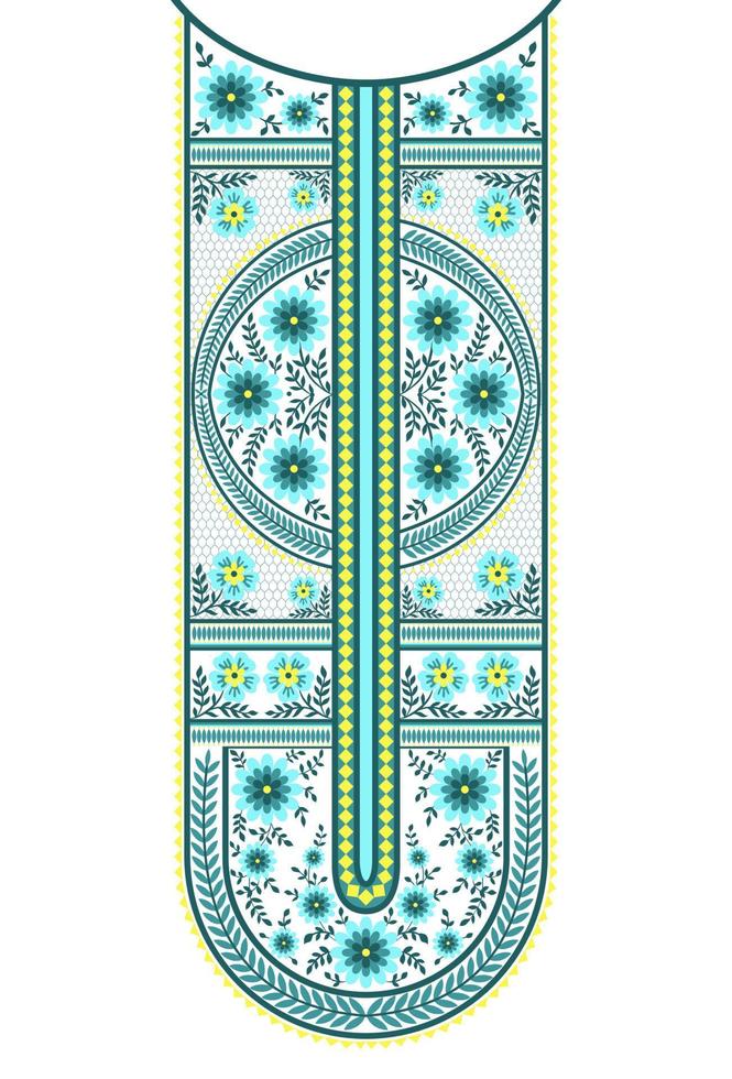 Ethnic Seamless borders and flower ornament, motif draws working illustration flowers and  ornament motif India design elements Neckline pattern or, repeat the floral texture vector