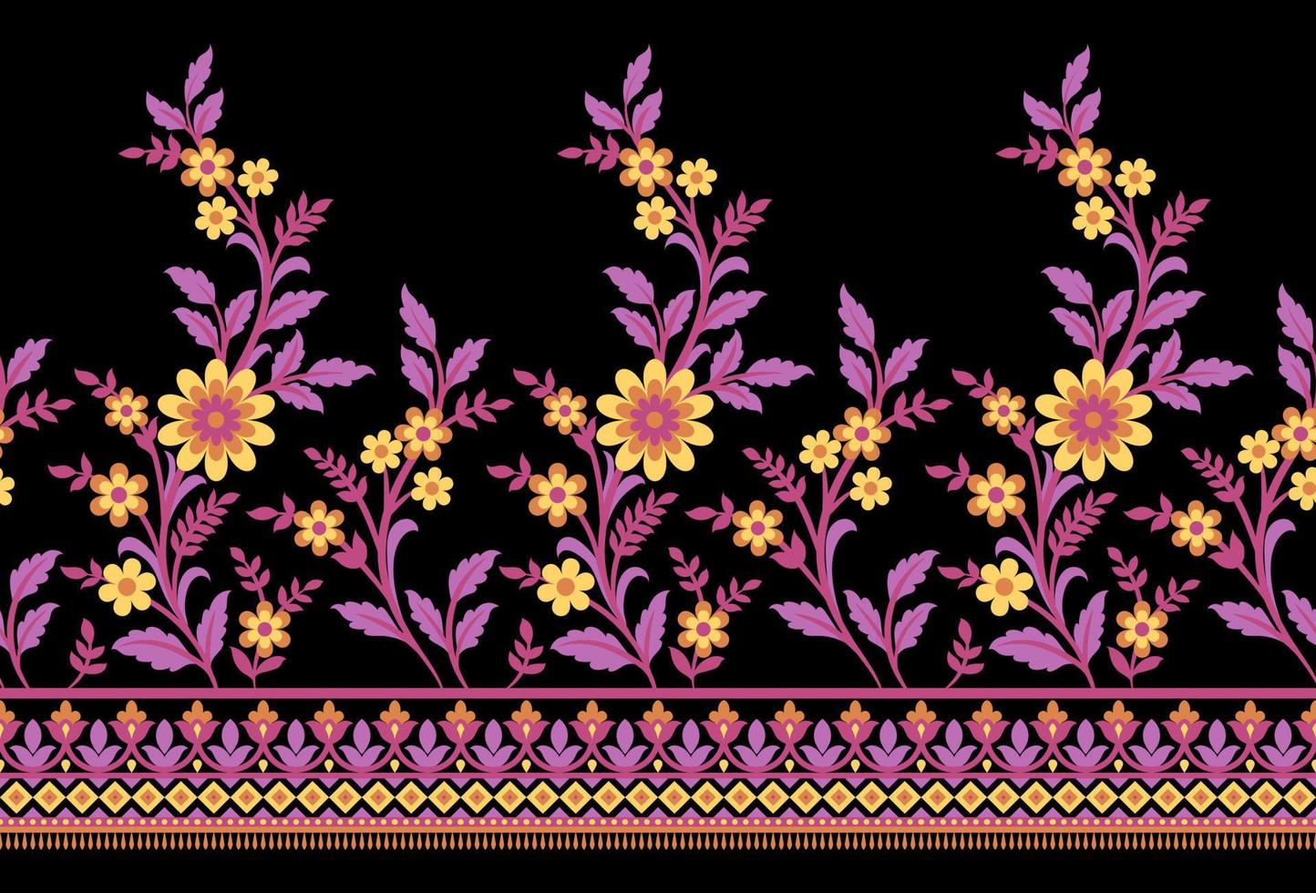 botánico floral sin costura. antecedentes sin costura modelo geométrico étnico modelo diseño para fondo, alfombra, fondo de pantalla, ropa, envase, batik, tela, impresión textil ilustración. vector