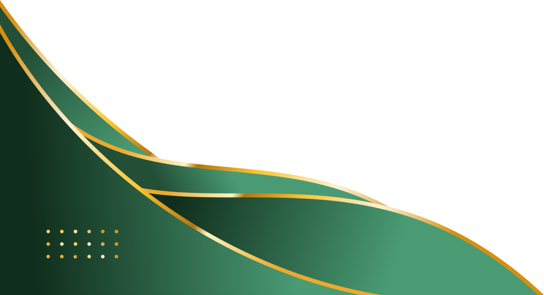 Green gold abstract curve border or gold corner border png