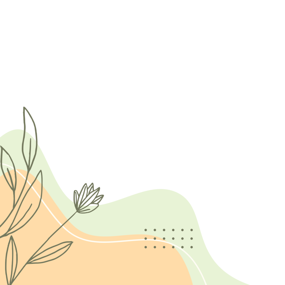 resumen estético forma esquina frontera con mano dibujado floral png