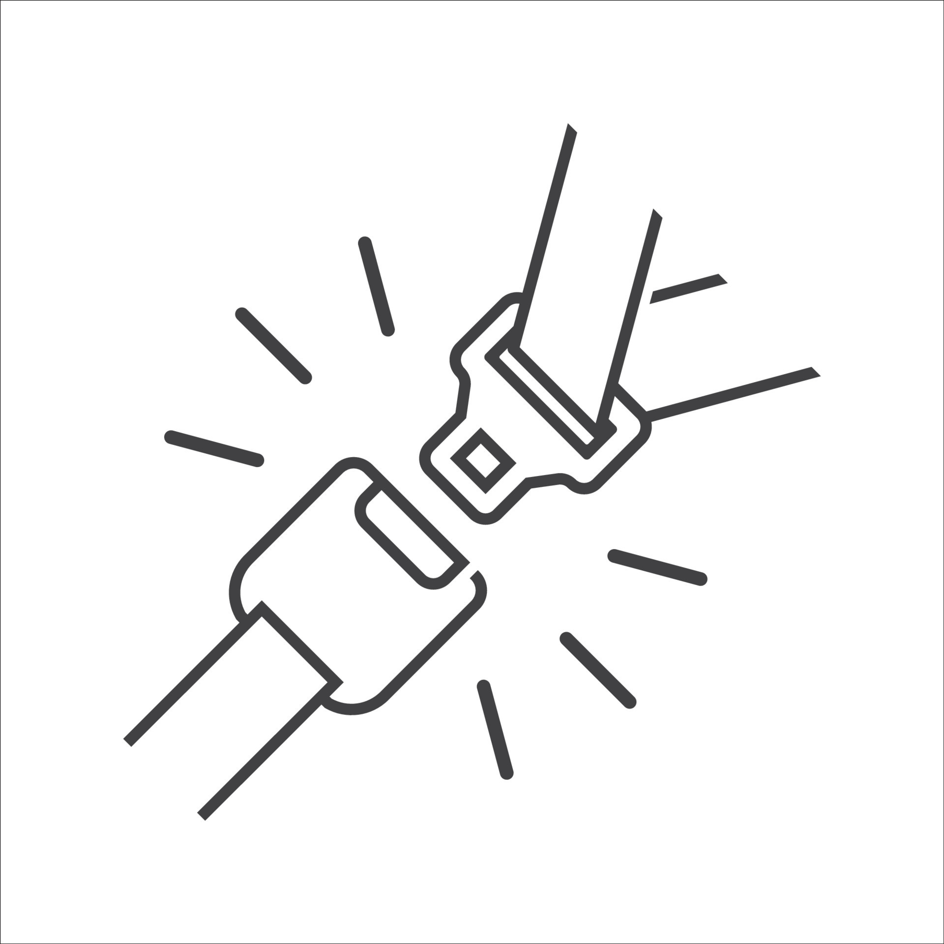 Car safety belt linear icon. Seat belt line icon. Safety belt icon