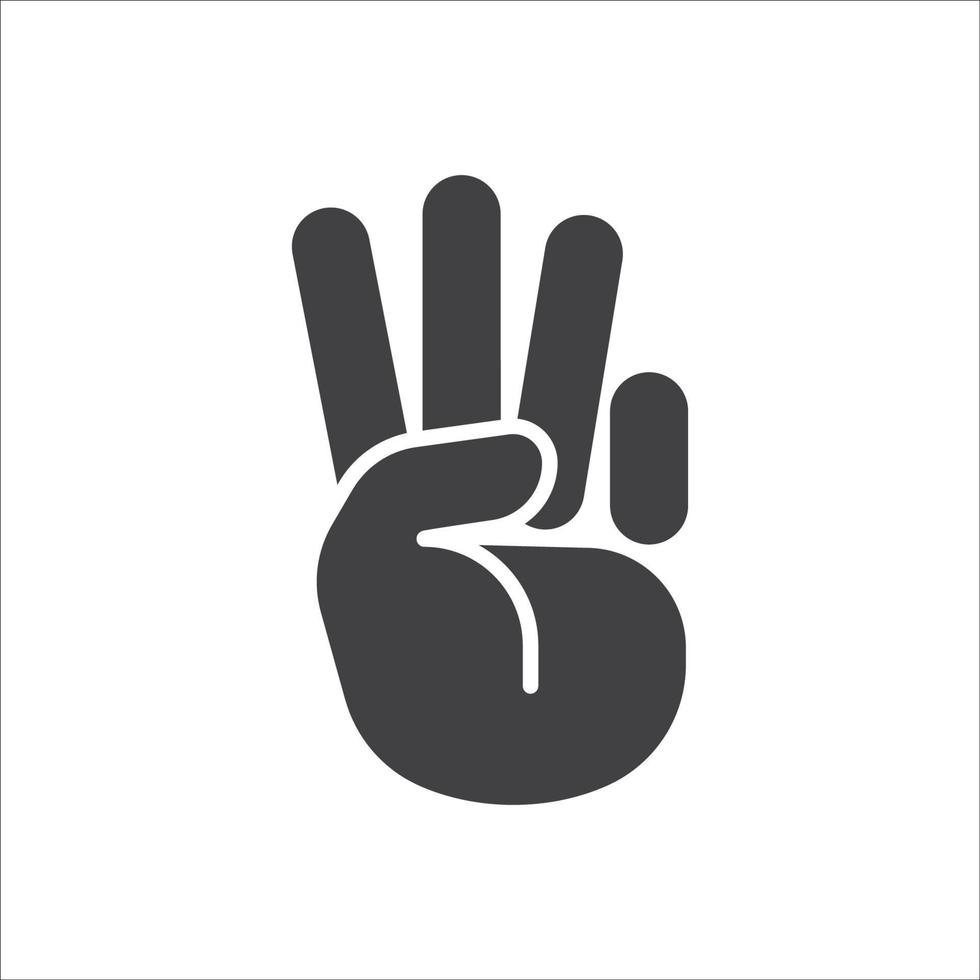 Hand symbol. Hand gesture icon. Hand geometric style icon. Hand sign language icon. Vector illustration