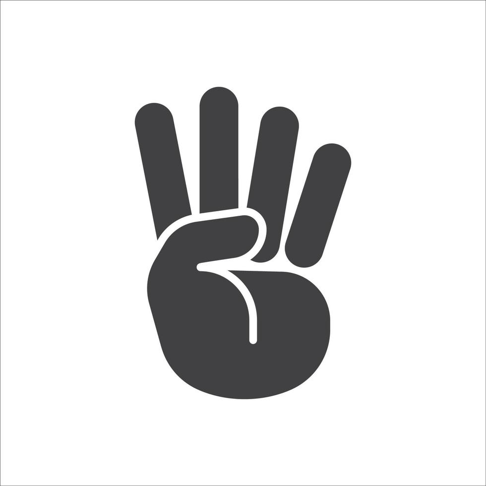 Hand symbol. Hand gesture icon. Hand geometric style icon. Hand sign language icon. Vector illustration