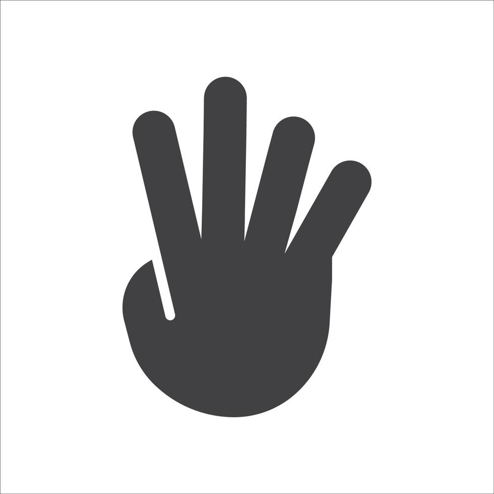 Hand symbol. Hand gesture icon. Hand geometric style icon. Hand sign language icon. Vector illustration