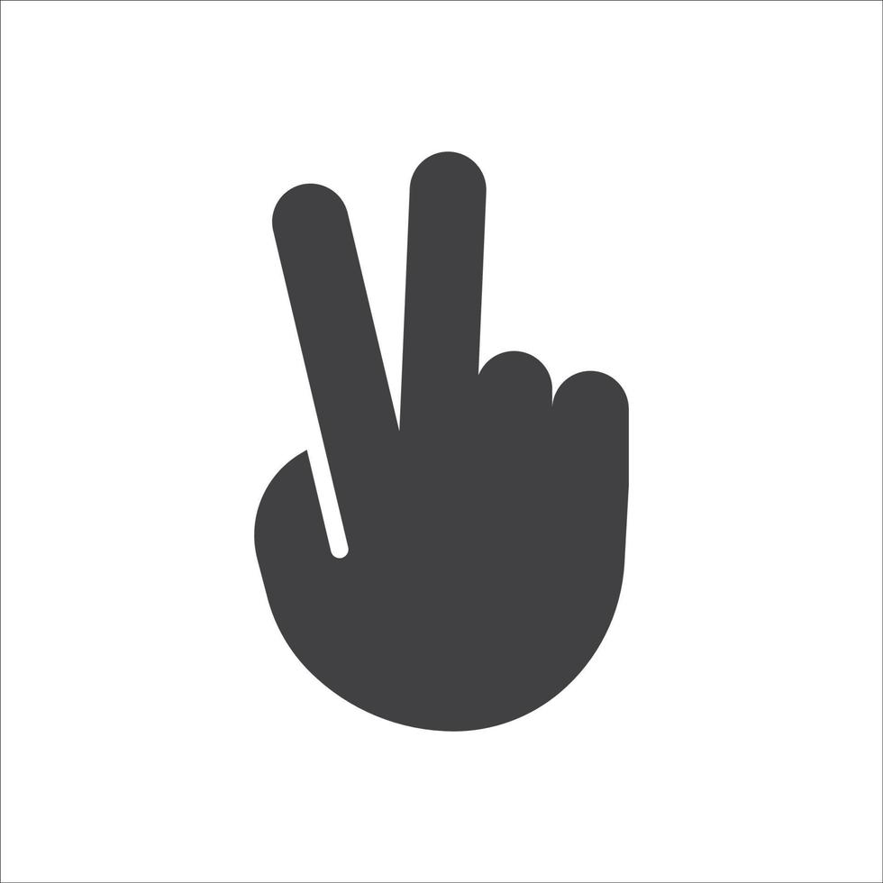 Hand symbol. Hand gesture icon. Hand geometric style icon. Hand sign language icon. Vector illustration