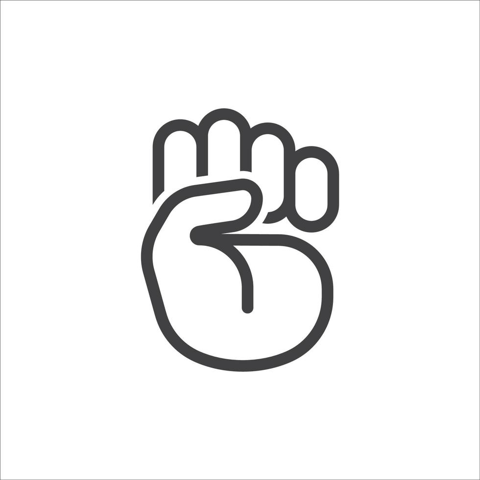 Hand symbol. Hand gesture linear icon. Hand geometric style icon. Hand sign language icon. Vector illustration