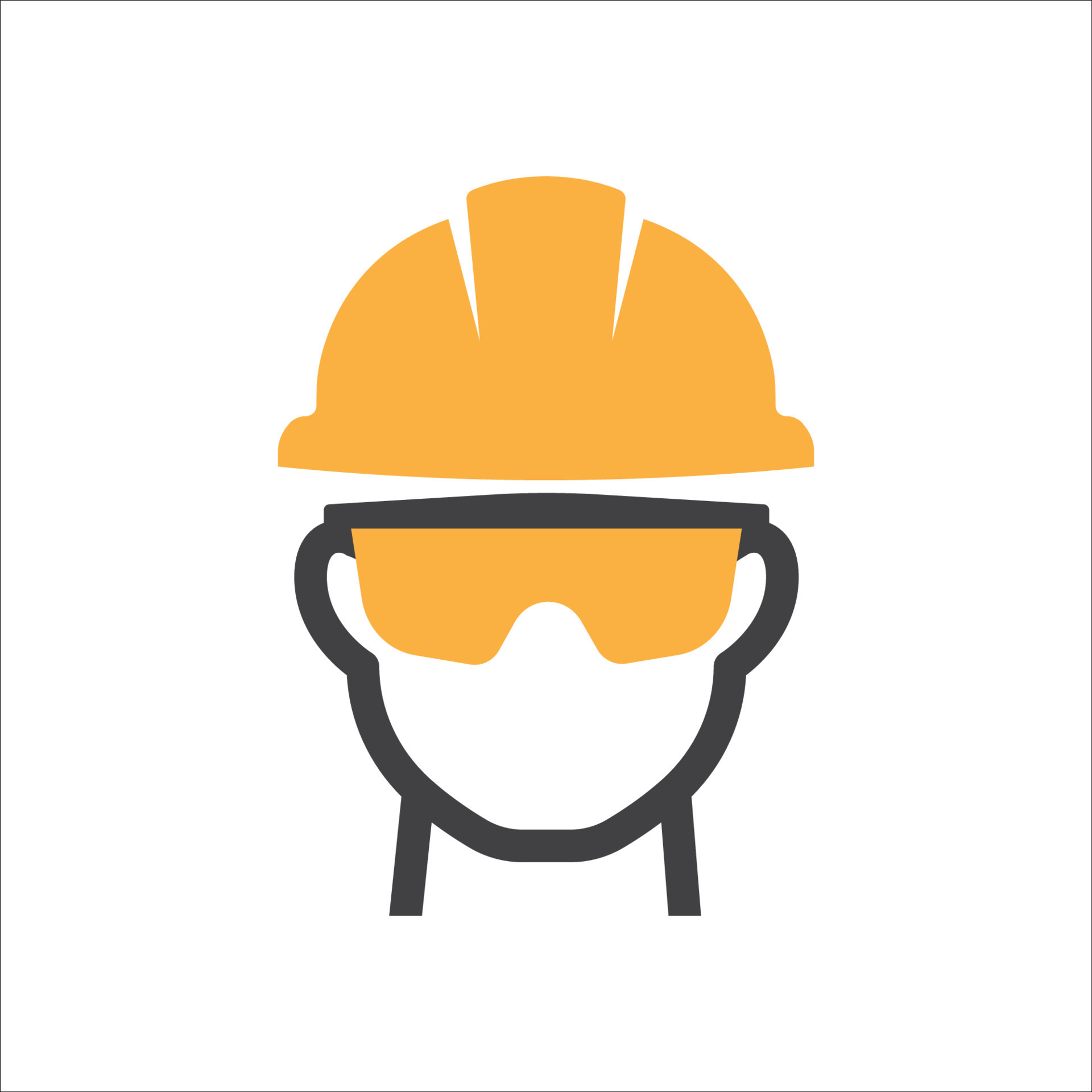 Construction Worker Icon Safety Man Icon Safety Helmet And Safety