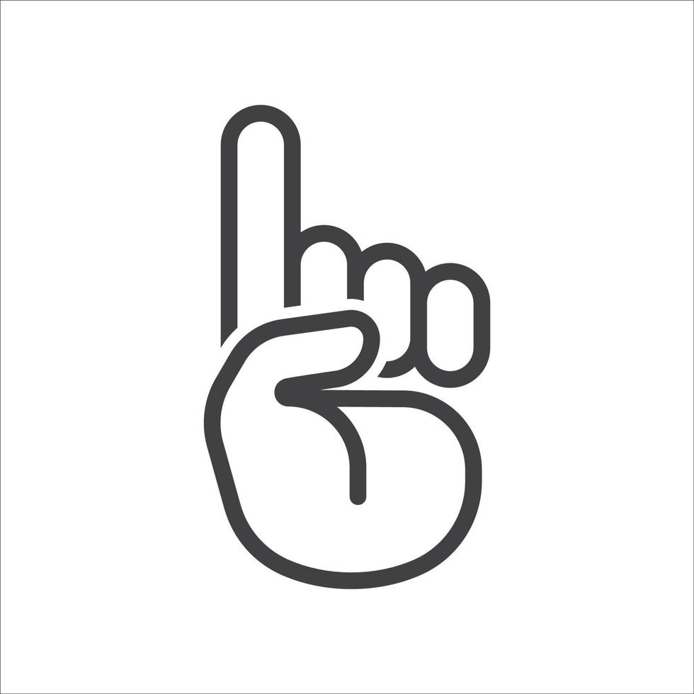 Hand symbol. Hand gesture linear icon. Hand geometric style icon. Hand sign language icon. Vector illustration