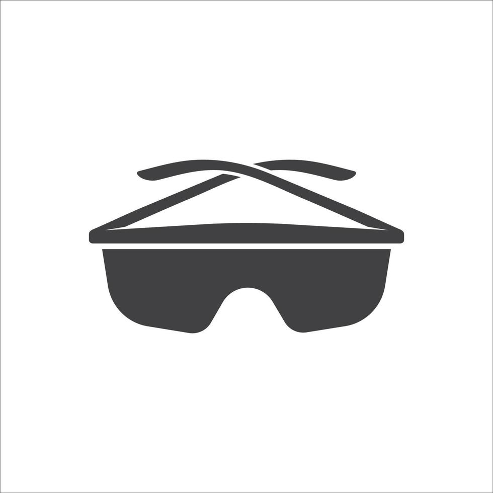 Safety goggles symbol. Safety glasses icon vector. Eye protection icon. Flat styled vector illustration. Vector illustration