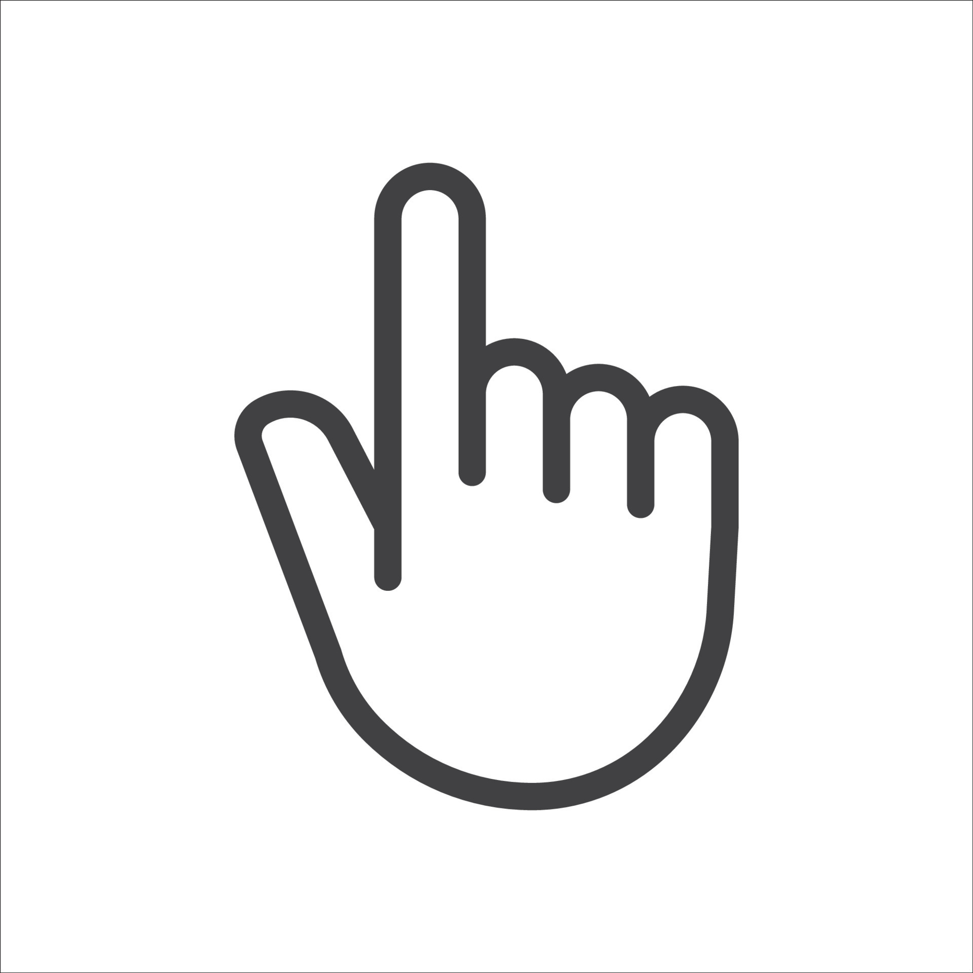 Hand symbol. Hand gesture linear icon. Hand geometric style icon. Hand ...
