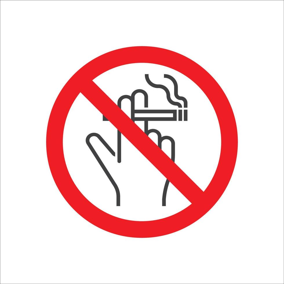 No Smoking sign icon. Cigarette symbol icon. Smoking design element. Vector illustration