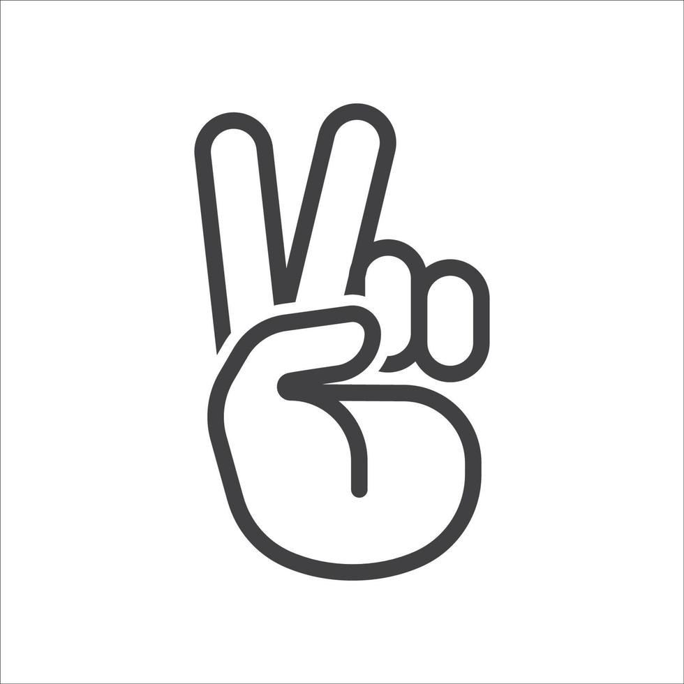 Hand symbol. Hand gesture linear icon. Hand geometric style icon. Hand sign language icon. Vector illustration