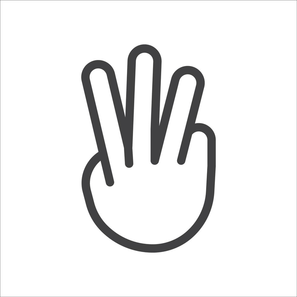 Hand symbol. Hand gesture linear icon. Hand geometric style icon. Hand sign language icon. Vector illustration