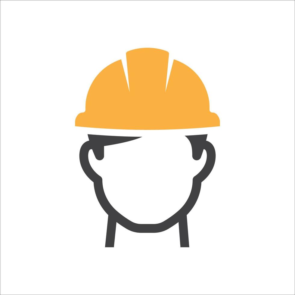 Construction Worker Icon Safety Man Icon Safety Helmet Icon Vector