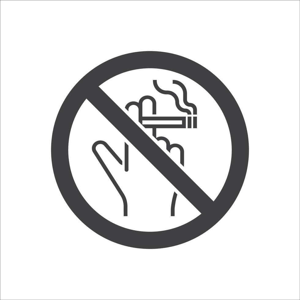 No Smoking sign icon. Cigarette with hand symbol icon. Smoking design element. Vector illustration