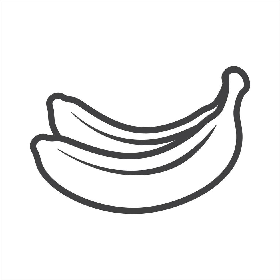 Banana linear icon vector. Banana fruit linear icon isolated on white background. Banana icon in trendy linear style vector. Vector illustration