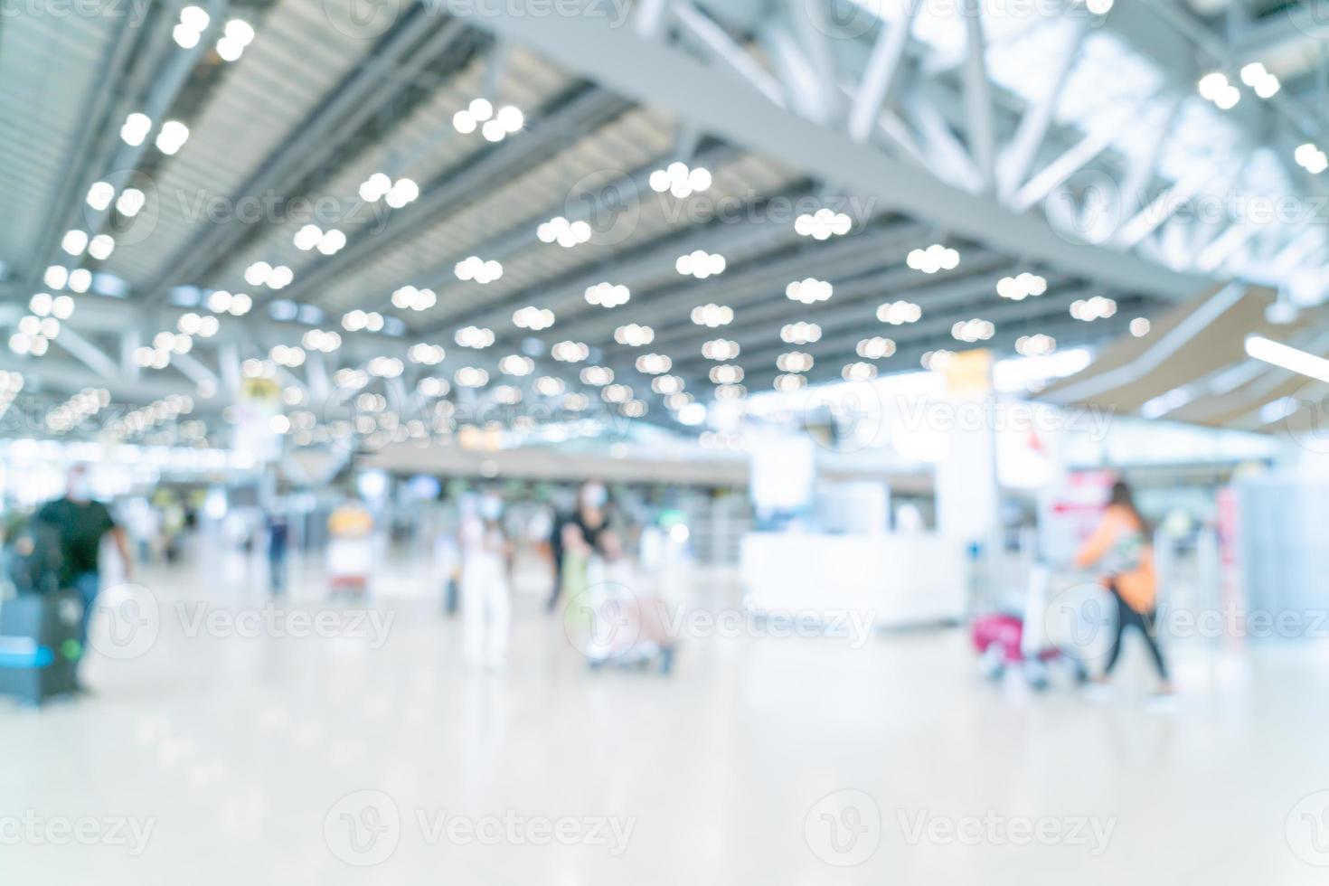 abstract blur airport terminal for background photo
