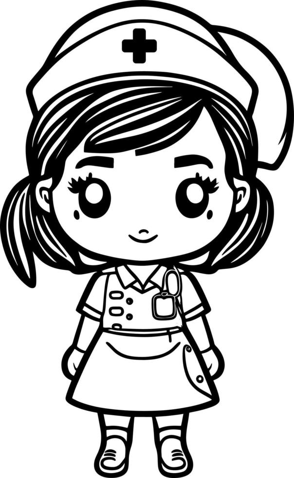 cute cartoon Nurse vector graphic