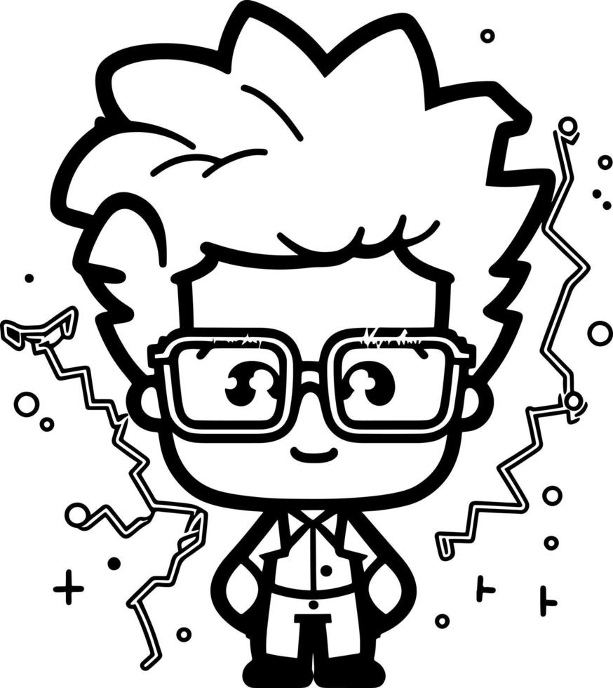 cute cartoon scientist Illustration vector graphic