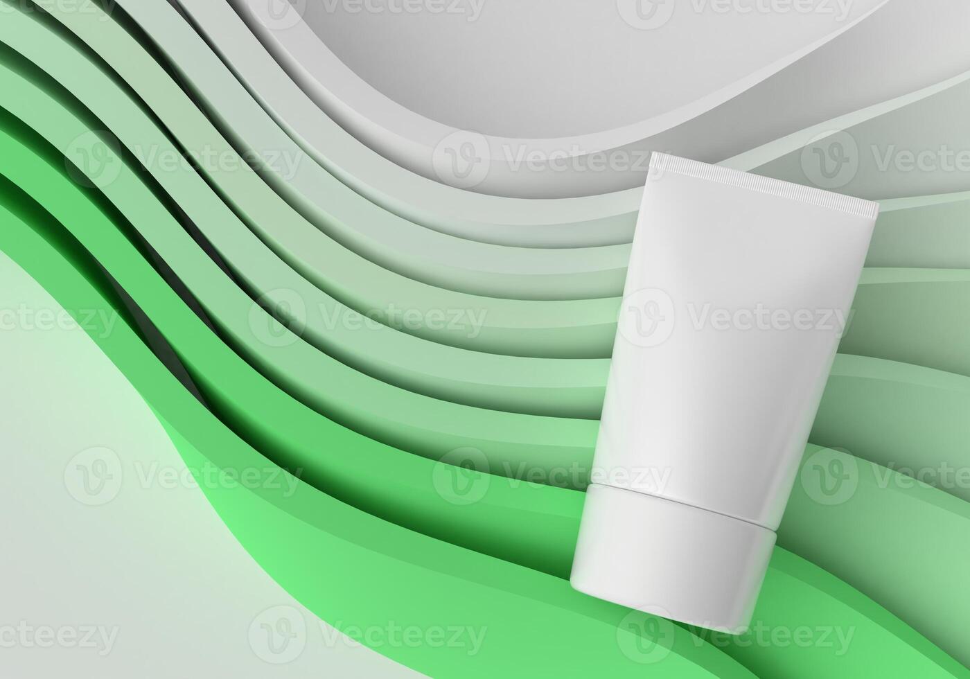 skin care products decorated with patterns on color background photo